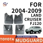 4Pcs Front and Rear Mud Guards Splash Guards for 2004-2009 Toyota Land Cruiser Prado FJ120, Black PP Plastic