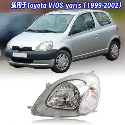 Passenger Right Side Halogen Headlight Assembly for 1999-2005 Toyota Echo Vitz Yaris XP10, Replaces 81110-52050 Passenger Right Side Halogen Headlight Assembly for 1999-2005 Toyota Echo Vitz Yaris XP10, Replaces 81110-52050