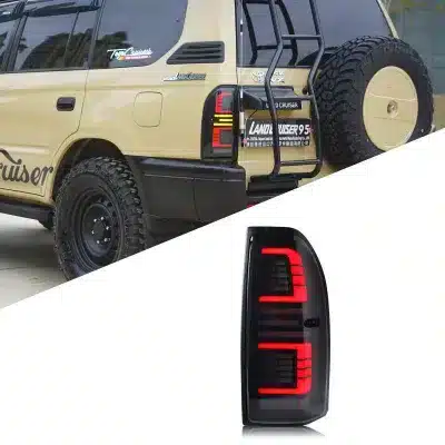 LED Rear Tail Light Assembly for 1996-2002 Toyota Land Cruiser Prado LC90 LC95 3400, Smoking/Red Driving Brake Lamps LED Rear Tail Light Assembly for 1996-2002 Toyota Land Cruiser Prado LC90 LC95 3400, Smoking/Red Driving Brake Lamps
