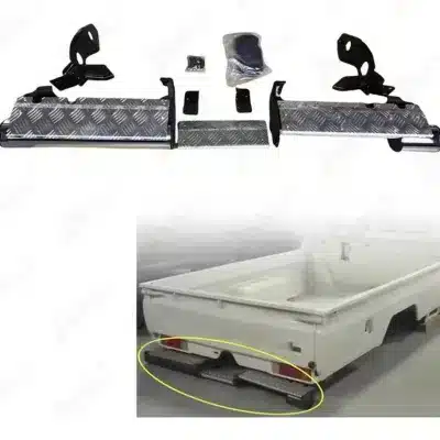 Rear Bumper Step Bar Assembly Silver Steel Replacement for 2002 Toyota FJ75 Land Cruiser Rear Bumper Step Bar Assembly Silver Steel Replacement for 2002 Toyota FJ75 Land Cruiser