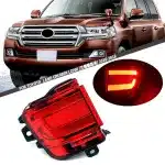 Rear Bumper LED Fog Light Assembly for 2016-2018 Toyota Land Cruiser LC200, Brake & Tail Light Reflector Replacement