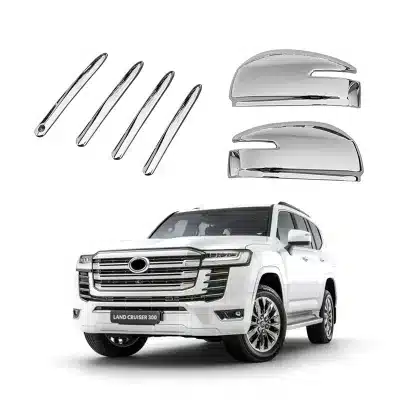 ABS Chrome Door Handle Covers & Rearview Mirror Shell Caps for 2023 Toyota Land Cruiser LC300, Exterior Trim Kit