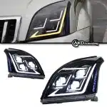 LED Projector Headlight Assembly with Triple Lens DRL Turn Signal for 2003-2009 Toyota Land Cruiser Prado LC120