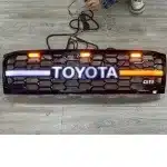 GR Style Front Grille with Integrated LED Accent Lights for 1998-2007 Toyota Land Cruiser LC100, Matte Black ABS