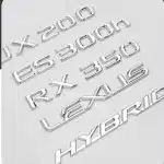 Rear Trunk Emblem Lettering Sticker Kit for Lexus ES300h UX260 NX RX450 LM Series, Mirror Silver Finish