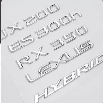 Rear Trunk Emblem Lettering Sticker Kit for Lexus ES300h UX260 NX RX450 LM Series, Mirror Silver Finish