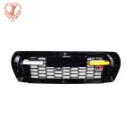 GR Style Front Grille with Through-Light LED Bar for 2008-2015 Toyota Land Cruiser LC200, Black ABS