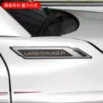 Silver Fender Side Emblem Sticker Decal for Toyota Land Cruiser LC300, ABS Side Body Badge Trim